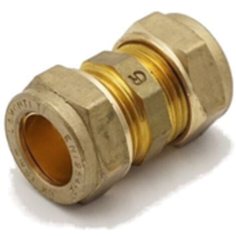 PrimaPlus Brass Compression Coupling 15mm - Pack of 10 (1/2)
