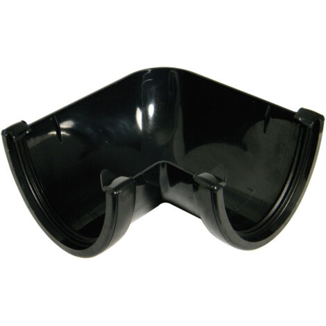 FloPlast Hi-Cap 90 Degree Gutter Angle - Durable Black (1/2)