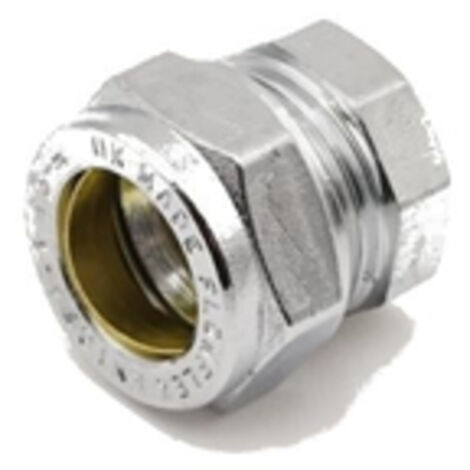 PrimaPlus 15mm Chrome Brass Compression Stop Ends - Pack of 10 (1/2)