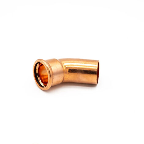 PrimaPress 45° Copper Street Elbow Fitting, 42mm - WRAS Approved (1/2)