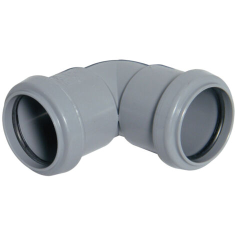 FloPlast Push Fit Waste 90Degree Knuckle 40mm Grey (1/2)