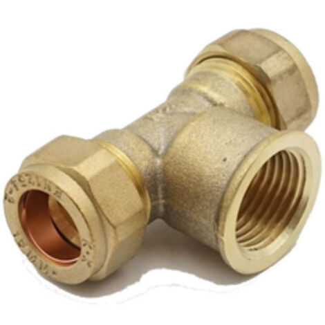 PrimaPlus Brass Female Iron Centre Tee 15 x 15 x 1/2" Fi (1/3)