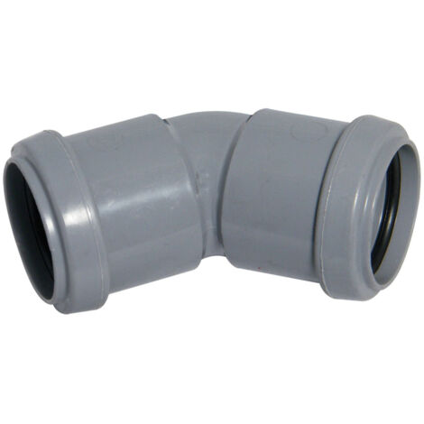 FloPlast 40mm Grey Push Fit 135 Degree Waste Pipe Bend (1/2)