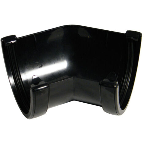 FloPlast Hi-Cap 135 Degree Angle Black Gutter Component (1/2)