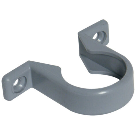 FloPlast 50mm Push Fit Waste Pipe Clip - Pack of 10 - Grey (1/2)