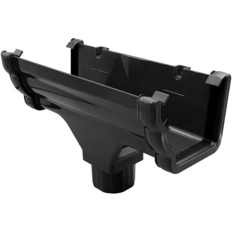 FloPlast Niagara Black PVC-U Running Outlet for Rainwater