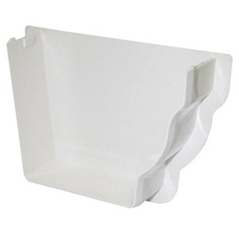 FloPlast Niagara Right Hand Stopend - White Gutter Component (1/2)