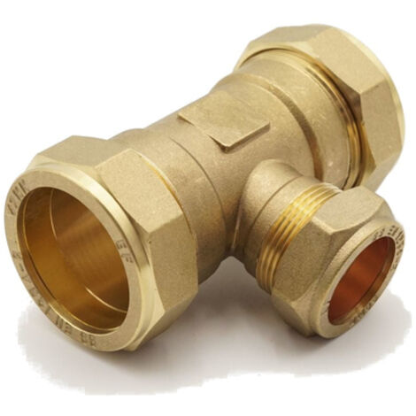 PrimaPlus Reduced Tee 42mm Brass Compression Fitting - WRAS Approved (1/2)