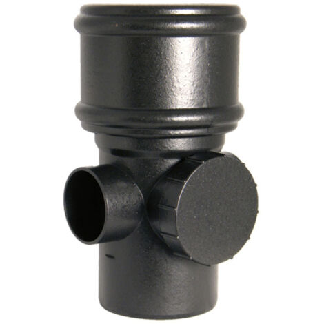 FloPlast Cast Iron Effect Soil Access Pipe - Black PVC (1/2)