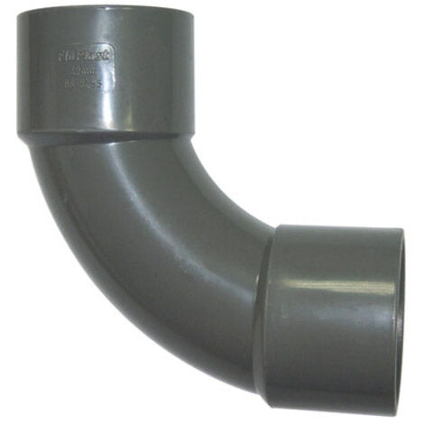 FloPlast ABS 92.5 Degree Bend 50mm Grey Waste Pipe Connector (1/2)