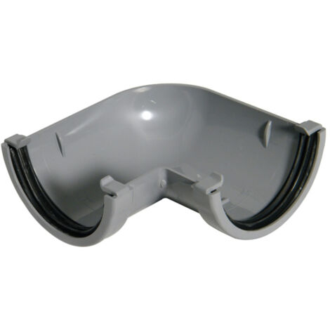 FloPlast 75mm Half Round Gutter 90 Degree Angle Grey (1/2)