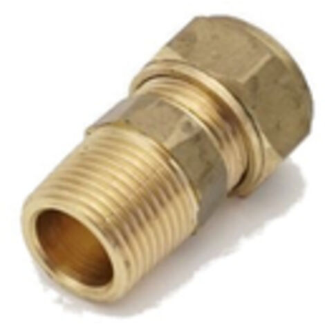 PrimaPlus 10mm x 3/8" Male Brass Compression Adaptor - 10 Pack (1/3)
