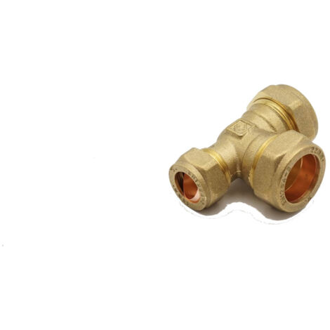 PrimaPlus Compression Reduced Tee 22x15x22mm Brass Fitting (1/2)