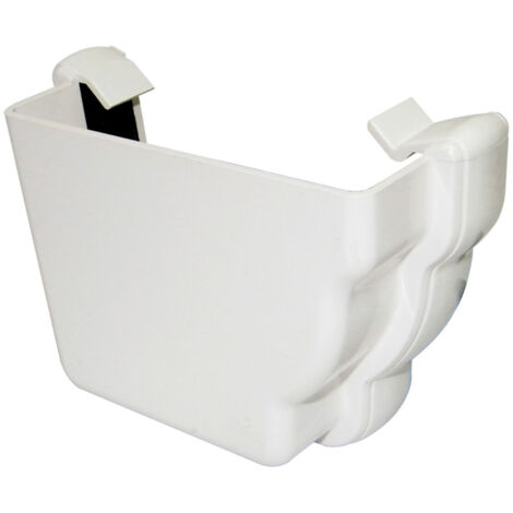 FloPlast Niagara Left Hand Stopend - White Guttering Accessory