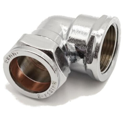 PrimaPlus Chrome Compression Elbow 28mm x 1" Female Fitting (1/3)