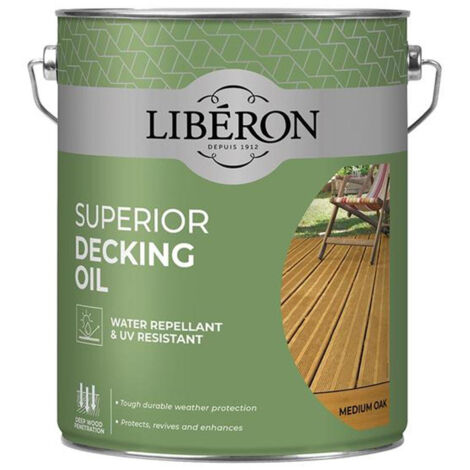 Liberon Superior Decking Oil Medium Oak 5L - Water Resistant