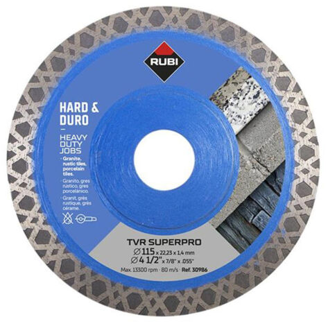 RUBI TVR Superpro 115mm Diamond Blade for Hard Materials