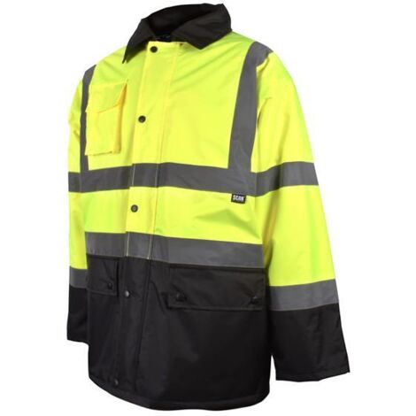 Scan Hi-Vis Yellow/Black Motorway Jacket XL 48in SCAHVMJXLYB