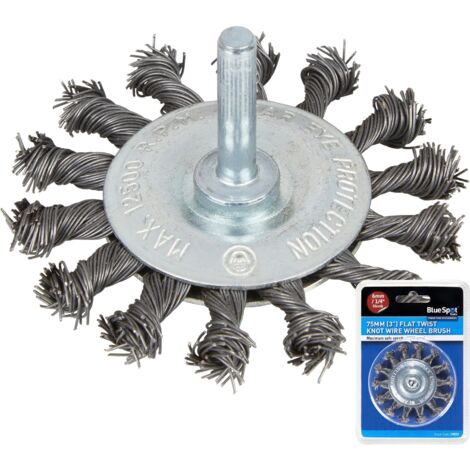 BlueSpot Tools 19223 Flat Twist Knot Wire Wheel 75mm B/S19223 (1/3)
