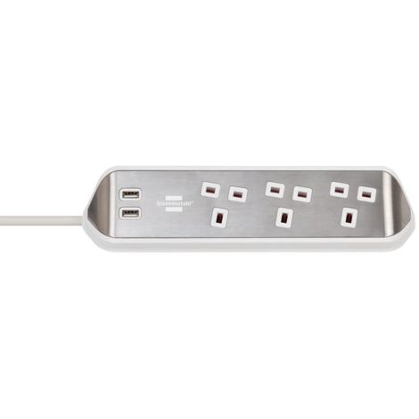 Brennenstuhl Estilo Corner Extension Lead 240V 3-Gang 13A White 2m (1/5)