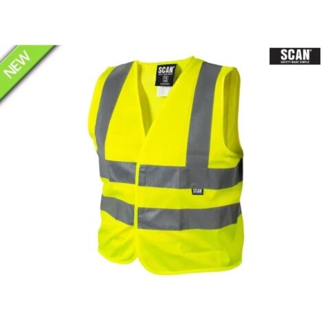 Scan SFCV01 Hi-Vis Vest Waistcoat Yellow - Child 7-9 SCAHVWC9