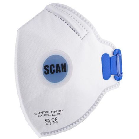 Scan FFP2 Fold Flat Disposable Mask Valved FP2 Protection (Pack 3) SCAPPEP2FFV (1/2)