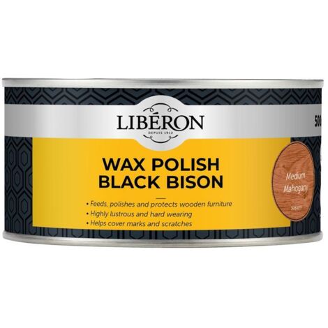 Liberon 126876 Black Bison Wax Paste Medium Mahogany 500ml LIBBPWMM500N