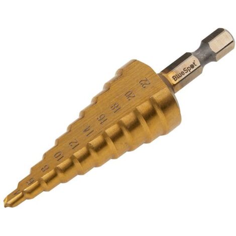 BlueSpot Tools 32052 HSS 1/4in Hex Shank Step Drill 4-22mm B/S32052 (1/2)