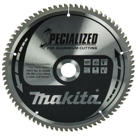 Makita B-33386 Specialized Aluminium Saw Blade 260 x 30mm x 80T MAKB33386 (1/2)