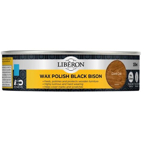 Liberon 126868 Black Bison Wax Paste Dark Oak 150ml LIBBPWDO150N