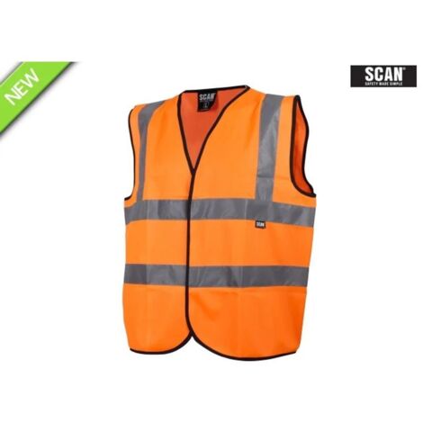 Scan Hi-Vis Waistcoat Orange Medium 41in SCAHVWMO