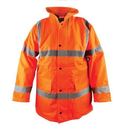 Scan Hi-Vis Motorway Jacket Orange M 41in Waterproof With Hood SCAHVMJMO