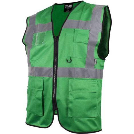 Scan Hi-Vis Utility Green Waistcoat XL 46in SCAHVUWXLG