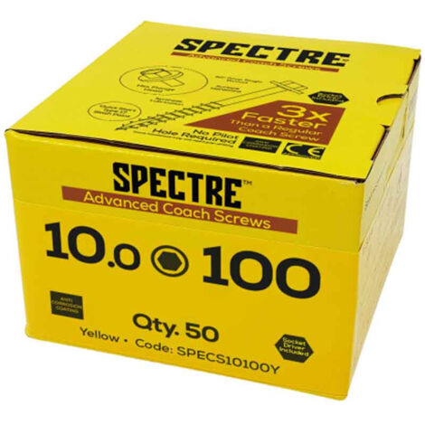 ForgeFix Spectre Coach Screw Hexagon Head ZY M8 x 80mm Box 50 FORSCS880Y