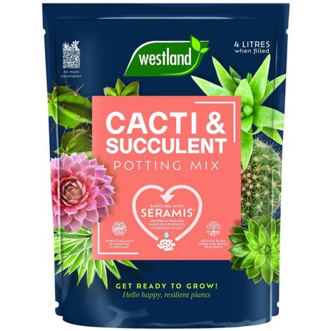 Westland Cacti Cactus Succulent Potting Mix Compost Indoor Plant 4L Seramis