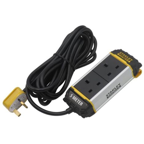 Stanley SXECFK0AHJE 2-Gang Powerboard with Belt-Clip 5m STE2GBELT (1/5)
