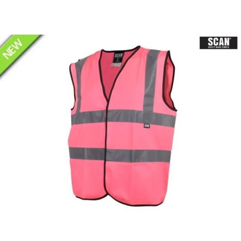 Scan Hi-Vis Waistcoat Pink Medium 41in SCAHVWMP