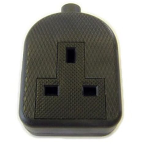 Dencon 13A 1-Gang Black Trailing Socket - Replacement (1/2)
