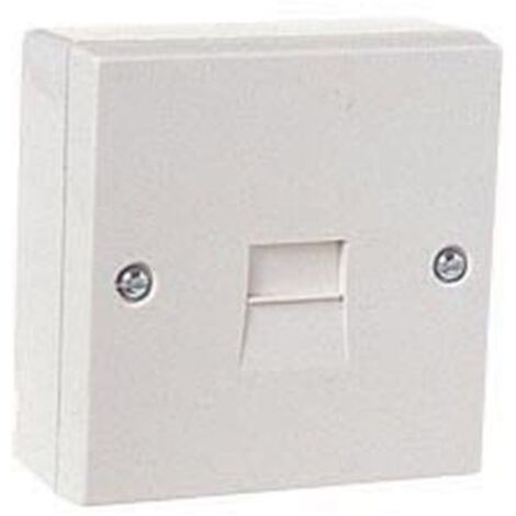 Dencon White Telephone Socket 1 Way - Plastic Material (1/2)