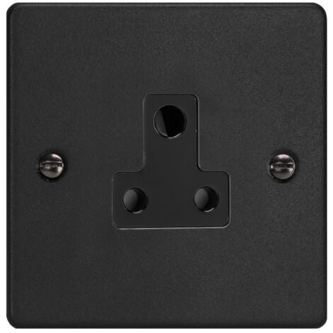 Varilight 1-Gang 5A Round Pin Socket Matt Black