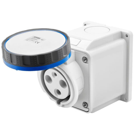 Gewiss IP67 2P+E Brass Receptacle 63A 230V 6H Industrial Socket