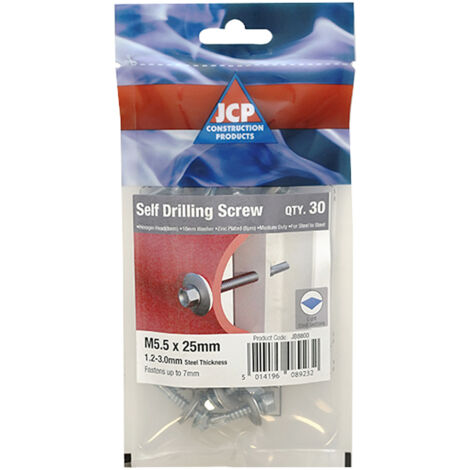 Jcp Fixings Metalfix Self-Drilling Screws 5.5 x 50mm (1/2)