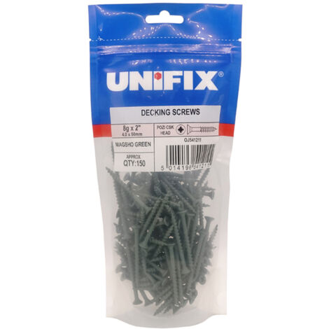 Unifix Decking Screws Pozi Csk Head Green Coating 8G x 2" - 750 (1/2)