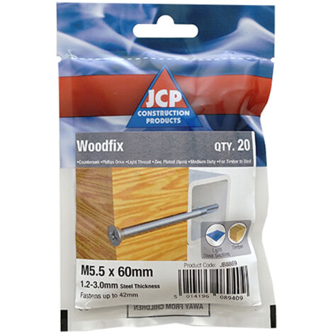 Jcp Fixings Woodfix Self-Drilling Screws 5.5 x 50mm - Box of 150 (1/2)