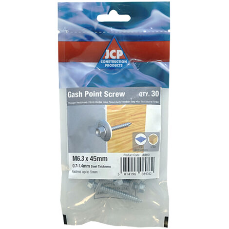 Jcp Fixings Metalfix Screws 6.3 x 45mm - Bag of 30 - Box of 150 (1/2)