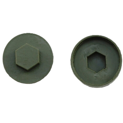 Jcp Fixings Olive Green Cover Caps - 16mm - Box of 1000 (1/2)