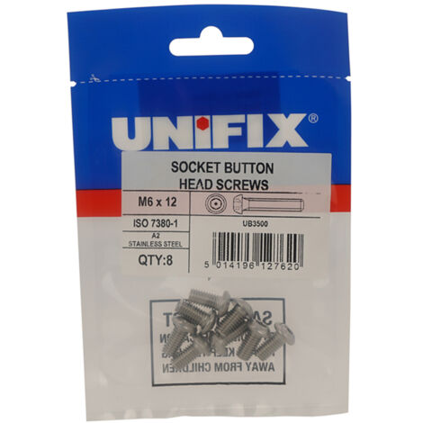 Unifix A2-70 St/St Socket Button Head Screws M6 x 25 - Box of 30