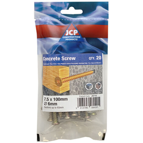 Jcp Fixings Concrete Screws Csk Hd 7.5 x 120mm - Box of 50 (1/2)