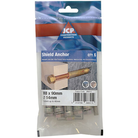 Jcp Fixings Shield Anchors Loose Bolt Zyp M12 x 100/25mm (1/2)