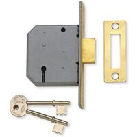 Union 2177 3 Lever Mortice Deadlock Satin Chrome 77.5Mm 3In Visi